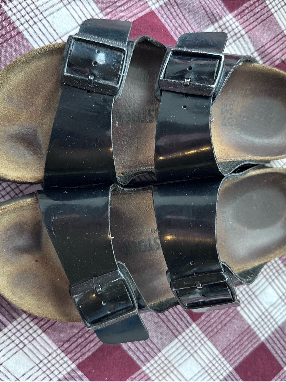 Birkenstock Black Arizona Two-Strap Sandals Black Patent